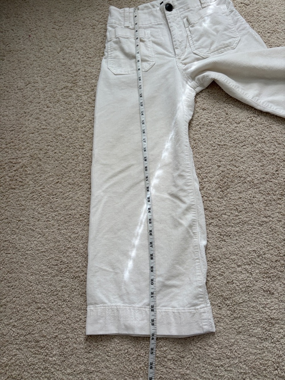 Anthropologie Off-White Wide-Leg Corduroy Jeans - Picture 9 of 14